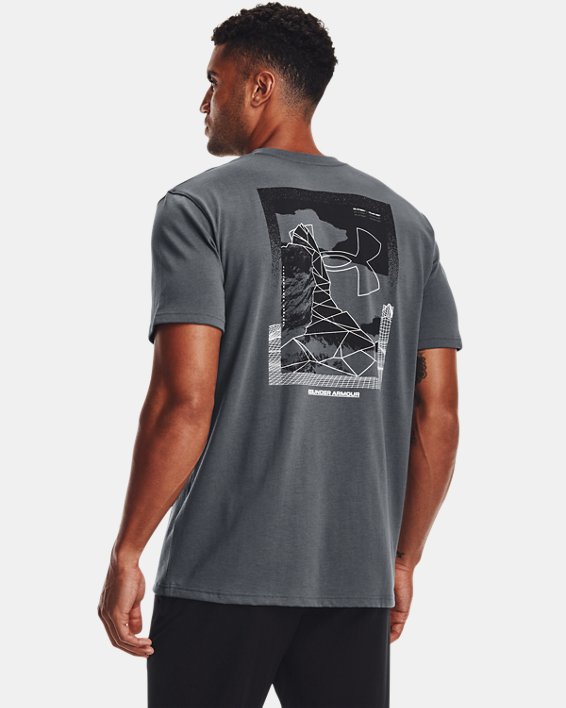 Camiseta de manga corta UA Outline Logo Grid para hombre, Gray, pdpMainDesktop image number 0